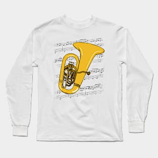 Tuba Player Tubaist Brass Musician (Colour) Long Sleeve T-Shirt